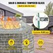 Fire Pit Wind Guard, Glass Flame Guard, Round Glass Shield, 1/4-Inch Thick Fire Table, Clear Tempered Glass Flame Guard, Aluminum Alloy Feet for Propane, Gas, Outdoor (23 x 23 x 6 Inch)
