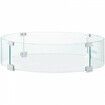 Fire Pit Wind Guard, Glass Flame Guard, Round Glass Shield, 1/4-Inch Thick Fire Table, Clear Tempered Glass Flame Guard, Aluminum Alloy Feet for Propane, Gas, Outdoor (23 x 23 x 6 Inch)
