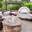 Fire Pit Spark Screen Round 27", Reinforced Heavy Duty Steel Metal Cover, Outdoor Firepit Lid, Easy-Opening Top Screen Covers Round with Ring Handle for Outdoor Patio Fire Pits Backyard