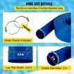 Discharge Hose, 76 mm x 32 m', PVC Lay Flat Hose, Heavy Duty Backwash Drain Hose with Clamps, Weather-proof & Burst-proof, Ideal for Swimming Pool & Water Transfer, Blue