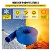 Discharge Hose, 76 mm x 32 m', PVC Lay Flat Hose, Heavy Duty Backwash Drain Hose with Clamps, Weather-proof & Burst-proof, Ideal for Swimming Pool & Water Transfer, Blue