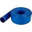 Discharge Hose, 76 mm x 32 m', PVC Lay Flat Hose, Heavy Duty Backwash Drain Hose with Clamps, Weather-proof & Burst-proof, Ideal for Swimming Pool & Water Transfer, Blue