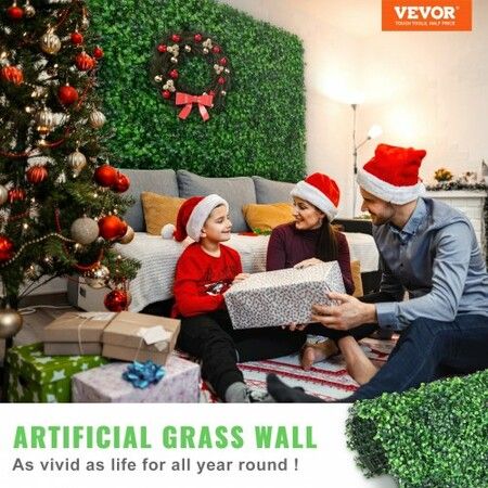 Artificial Boxwood Panel UV 12pcs Boxwood Hedge Wall Panels Artificial Grass Backdrop Wall 20X20" 4cm Green Grass Wall Fake Hedge for Decor Privacy Fence Indoor Outdoor Garden Backyard