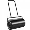 Lawn Roller, 13 Gallon 24Inch Sand/Water Filled Yard Roller, Steel Sod Roller with Easy-turn Plug and U-Shaped Ergonomic Handle for Convenient Push and Pull, for Lawn, Garden, Farm, Park, Black