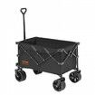 Collapsible Folding Wagon, 113 L Beach Wagon Cart with All-Terrain Wheels, Heavy Duty Folding Wagon Cart Max 250 lbs with Drink Holders, Sports Wagon for Camping, Shopping, Garden