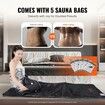 Sauna Blanket for Detoxification, Portable Far Infrared Sauna for Home, Oxford Sauna Bag w/ Arm Holes & Carbon Fiber Heating, 1-6 Level Adjustable Temp 35-80°C, 5-60 Minutes Timer, 1800x800mm