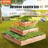 Wooden Raised Garden Bed Planter Box 44.5x44.5x20.1" Flower Vegetable Herb