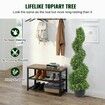 Artificial Topiaries Boxwood Trees, 7.6cm Tall (2 Pieces) Faux Topiary Plant Outdoor, All-year Green Feaux Plant w/ Replaceable Leaves for Decorative Indoor/Outdoor/Garden