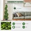 Artificial Topiaries Boxwood Trees, 7.6cm Tall (2 Pieces) Faux Topiary Plant Outdoor, All-year Green Feaux Plant w/ Replaceable Leaves for Decorative Indoor/Outdoor/Garden