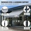 Manual Retractable Awning, 78" Outdoor Retractable Patio Awning Sunshade Shelter, Adjustable Patio Door Window Awning Canopy with 39" Sun Shade Curtain for Backyard, Garden, Balcony