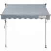 Manual Retractable Awning, 78" Outdoor Retractable Patio Awning Sunshade Shelter, Adjustable Patio Door Window Awning Canopy with 39" Sun Shade Curtain for Backyard, Garden, Balcony
