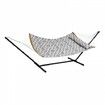 Two Person Hammock with Stand Included, Double Hammock with Curved Spreader Bar and Detachable Pillow and Portable Carrying Bag, Perfect for Outdoor Freestanding Hammock, 480lb Capacity