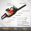 23.2-inch 26CC 2 Cycle Gas Hedge Trimmer, Gas Powered Handheld Hedge Trimmer with Dual Sided Dual Action Blade, 180° Adjustable Trimmer Head, Suitable for Trimming Shrubs, Low Bushes