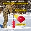 Ice Drill Auger, 8\" Diameter Nylon Ice Auger, 39\" Length Ice Auger Bit,Auger Drill with 11.8\" Extension Rod,Auger Bit with Drill Adapter,Top Plate & Blade Guard for Ice Fishing Ice Burrowing