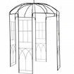 Birdcage Shape Garden Arbor, 2.44m High, 1.59m Wide, Heavy Duty Wrought Iron Arbor, Wedding Arch Trellis for Climbing Vines in Outdoor Garden, Backyard, Lawn, Patio, Black