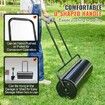 Lawn Roller, 17 Gallon 36 Inch Sand/Water Filled Yard Roller, Steel Sod Roller with Easy-turn Plug and U-Shaped Ergonomic Handle for Convenient Push and Pull, for Lawn, Garden, Farm, Park, Black