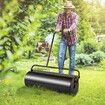 Lawn Roller, 17 Gallon 36 Inch Sand/Water Filled Yard Roller, Steel Sod Roller with Easy-turn Plug and U-Shaped Ergonomic Handle for Convenient Push and Pull, for Lawn, Garden, Farm, Park, Black