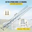Spring Wire and Lock Channel,2 m Spring Lock & U-Channel Bundle for Greenhouse, 20 Packs PE Coated Spring Wire & Aluminum Alloy Channel, Plastic Poly Film or Shade Cloth Attachment with Screw