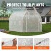 Walk-in Tunnel Greenhouse 9.58x6.43x6.23ft Galvanized Frame PE Cover White