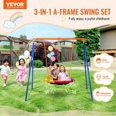 Swing Sets for Backyard 40in Saucer Swing Seat A-Frame Metal Stand 440lbs