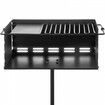 Outdoor Park Style Grill 24 x 16 Inch Park Style Charcoal Grill Carbon Steel Park Style BBQ Grill Height 50-in Adjustable Charcoal Grill with Stainless Steel Grate Outdoor Park Grill