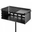 Outdoor Park Style Grill 24 x 16 Inch Park Style Charcoal Grill Carbon Steel Park Style BBQ Grill Height 50-in Adjustable Charcoal Grill with Stainless Steel Grate Outdoor Park Grill