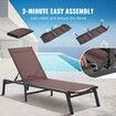 Chaise Lounge Chair Outdoor Patio Lounge Chair with Adjustable 5-Position