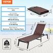 Chaise Lounge Chair Outdoor Patio Lounge Chair with Adjustable 5-Position