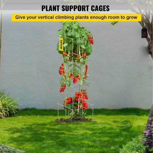 Tomato Cages Plant Support Cages 10 Packs Square Steel 3.8 FT for Garden