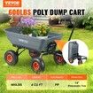 Dump Cart, Poly Garden Dump Cart with Easy to Assemble Steel Frame, Dump Wagon with 2-in-1 Convertible Handle, Utility Wheelbarrow 272kg/ 600lbs Capacity, 25.5cm/ 10 inch Tires