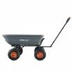 Dump Cart, Poly Garden Dump Cart with Easy to Assemble Steel Frame, Dump Wagon with 2-in-1 Convertible Handle, Utility Wheelbarrow 272kg/ 600lbs Capacity, 25.5cm/ 10 inch Tires