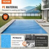 Solar Pool Cover, 32 x 16 ft Rectangle Solar Blanket for Pools, Inground Above Ground Swimming Pool Solar Cover, 16 mil Solar Covers Blue