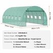 Walk-in Tunnel Greenhouse 19.36x9.68x6.5ft Galvanized Frame PE Cover Green