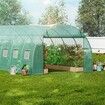 Walk-in Tunnel Greenhouse 19.36x9.68x6.5ft Galvanized Frame PE Cover Green