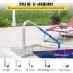 Pool Rail 54x36 Pool Railing 304 Stainless Steel 250LBS Load Capacity Silver Rustproof Pool Handrail Humanized Swimming Pool Handrail with Blue Grip Cover & M8 Drill Bit & Self-Taping Screws