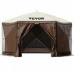 Pop-up Camping Gazebo Camping Canopy Shelter 6 Sided 10' x 10' Sun Shade