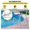 Pool Handrail, 30" x 30" Swimming Pool Stair Rail, 2 PCs Stainless Steel Stair Pool Hand Rail Rated 375lbs Load Capacity, Pool Rail with Quick Mount Base Plate, and Complete Mounting Accessories