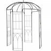 Birdcage Shape Garden Arbor, 9\' High x 6.6\' Wide, Heavy Duty Wrought Iron Arbor, Wedding Arch Trellis for Climbing Vines in Outdoor Garden, Lawn, Backyard, Patio, Black