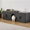 Cat Litter Box Enclosure Wooden Litter Box Furniture Hidden 57.9" Black