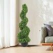 Artificial Topiaries Boxwood Trees, 10cm Tall (2 Pieces) Faux Topiary Plant Outdoor, All-year Green Feaux Plant w/ Replaceable Leaves for Decorative Indoor/Outdoor/Garden