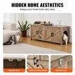 Cat Litter Box Enclosure Wooden Litter Box Furniture Hidden 2 Rooms Greige