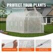 Walk-in Tunnel Greenhouse 14.6x6.36x6.3ft Galvanized Frame PE Cover White