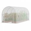 Walk-in Tunnel Greenhouse 14.6x6.36x6.3ft Galvanized Frame PE Cover White