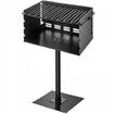 Outdoor Park Style Grill, 20 x 14 Inch Park Style Charcoal Grill, Carbon Steel Park Style BBQ Grill, Adjustable Park Charcoal Grill, Stainless Steel Grate Outdoor Park Grill with Base Plate