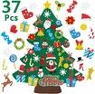 37 PCS DIY Christmas Tree Wall Decoration Set  Detachable Ornaments for Kids Holiday Party Essentials Christmas Gift