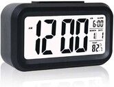 Digital Smart Alarm Clock with Automatic Sensor,Date & Temperature, Alarm Clocks, Alarm Clock for Students, Alarm Clock for Home, Alarm Clock for Bedroom- (Black)