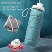 20oz BPA-Free Silicone Travel Water Bottle: Foldable and Leak-Proof Green