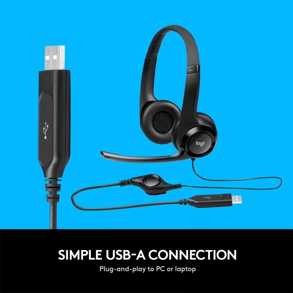 Wired Logitech H390 Headset - Superior Audio and Noise Cancellation for Crystal-Clear Calls and Immersive Music