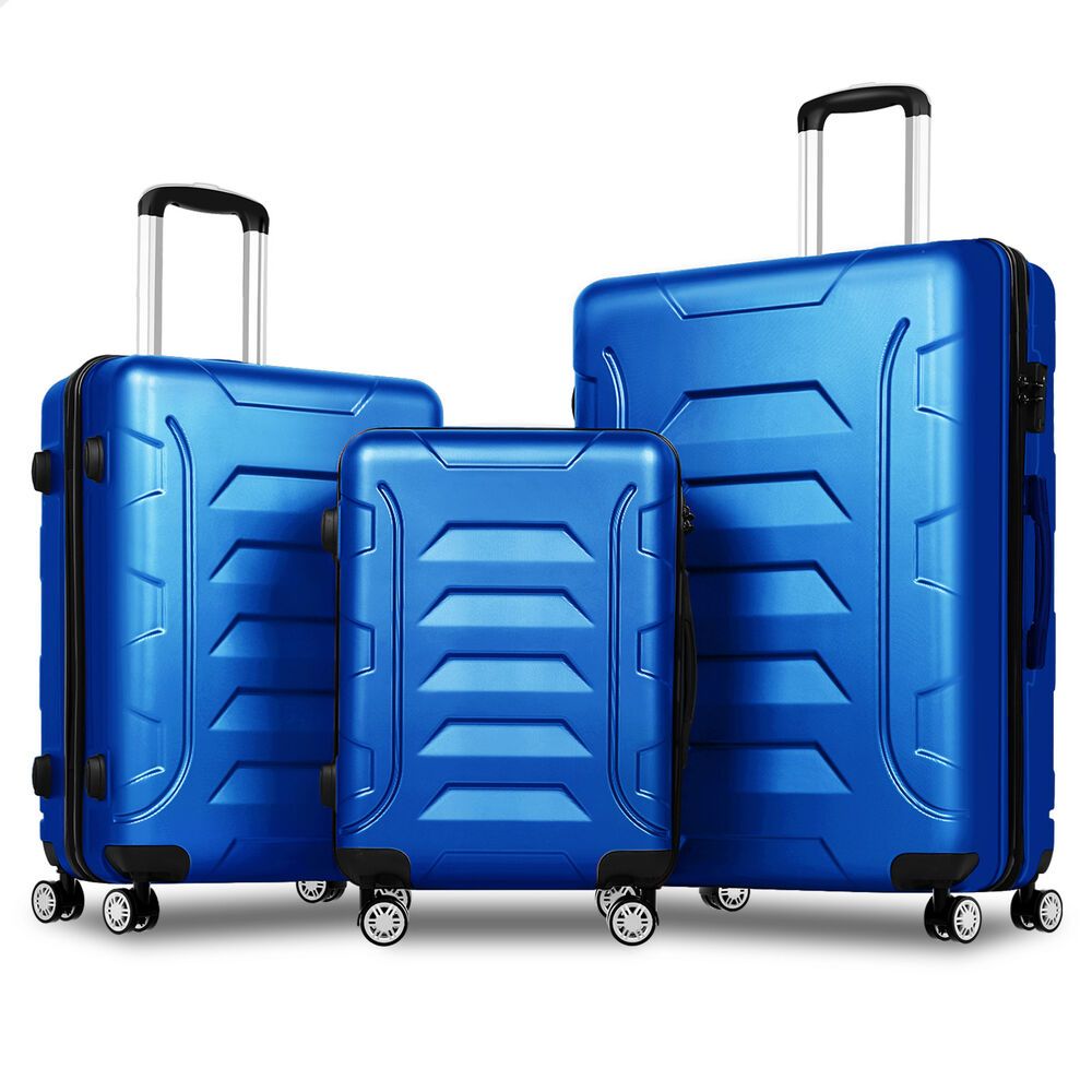 ALFORDSON Luggage 3PCS Set Suitcase Trolley TSA Carry on Hard Case Blue