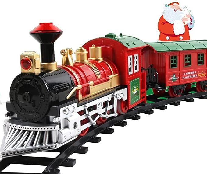 Classic Christmas Train Set with Lights and Sounds - Festive Holiday Decoration and Gift